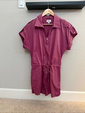 Pistola Berry Zip-Front Drawstring Romper